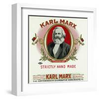 Karl Marx Brand Cigar Box Label, Karl Marx-Lantern Press-Framed Art Print