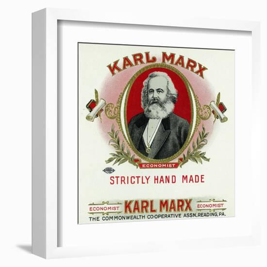 Karl Marx Brand Cigar Box Label, Karl Marx-Lantern Press-Framed Art Print