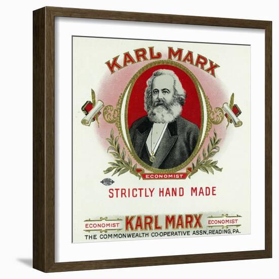 Karl Marx Brand Cigar Box Label, Karl Marx-Lantern Press-Framed Art Print