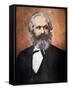 Karl Marx (Colour Litho)-Russian-Framed Stretched Canvas