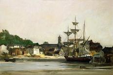The Harbour at Honfleur-Karl Pierre Daubigny-Stretched Canvas