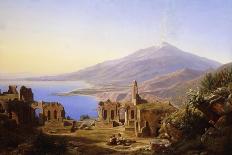 Teatro Greco, Taormina, with Etna beyond-Karl Robert Kummer-Stretched Canvas