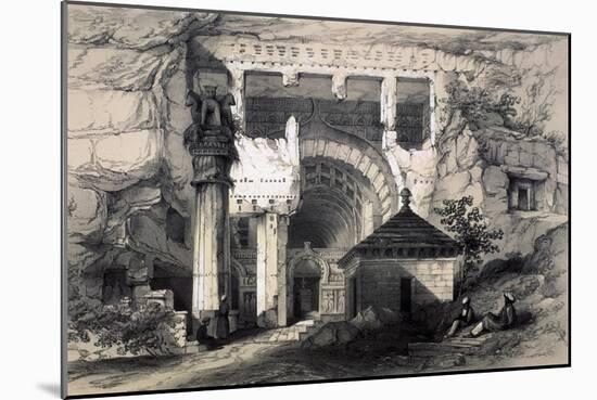 Karli, Entrance of Great Chaitya Cave, 1845-Thomas Colman Dibdin-Mounted Giclee Print