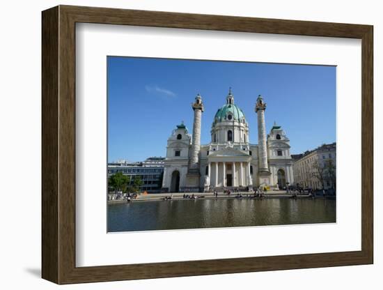 Karlskirche, a baroque church located on the south side of Karlsplatz, Vienna, Austria-Carlo Morucchio-Framed Photographic Print