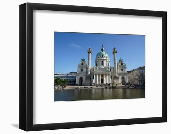 Karlskirche, a baroque church located on the south side of Karlsplatz, Vienna, Austria-Carlo Morucchio-Framed Photographic Print