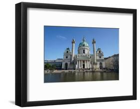 Karlskirche, a baroque church located on the south side of Karlsplatz, Vienna, Austria-Carlo Morucchio-Framed Photographic Print