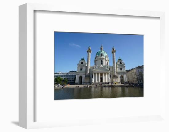 Karlskirche, a baroque church located on the south side of Karlsplatz, Vienna, Austria-Carlo Morucchio-Framed Photographic Print