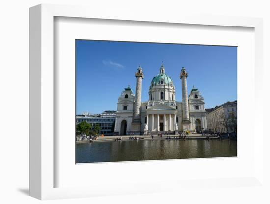 Karlskirche, a baroque church located on the south side of Karlsplatz, Vienna, Austria-Carlo Morucchio-Framed Photographic Print