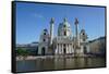 Karlskirche, a baroque church located on the south side of Karlsplatz, Vienna, Austria-Carlo Morucchio-Framed Stretched Canvas