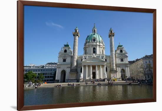 Karlskirche, a baroque church located on the south side of Karlsplatz, Vienna, Austria-Carlo Morucchio-Framed Photographic Print