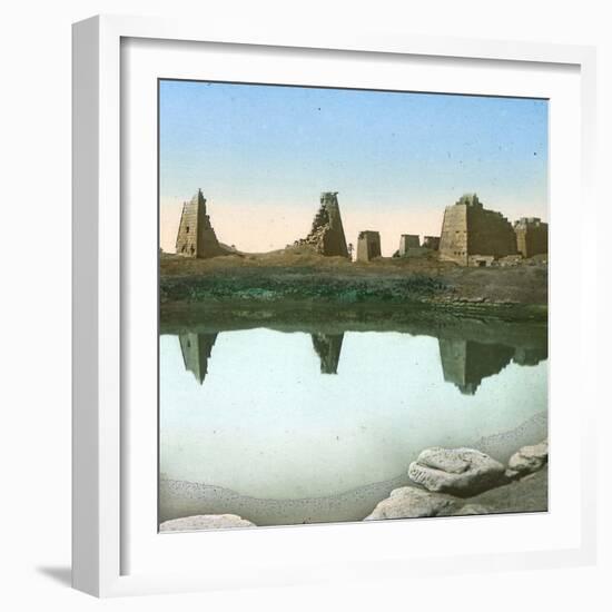 Karnak (Egypt), Masts of the Ancient Temples and the Holy Lake-Leon, Levy et Fils-Framed Photographic Print