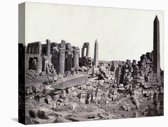 Karnak, Grand Temple Obelisks, 19th century-Science Source-Stretched Canvas