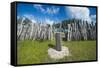 Karnak tribal compund, Saint Joseph, Ouvea, Loyalty Islands, New Caledonia, Pacific-Michael Runkel-Framed Stretched Canvas