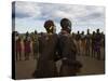 Karo People with Body Painting, Dancing, Lower Omo Valley-Jane Sweeney-Stretched Canvas