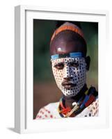 Karo Warrior in Traditional Body Paint, Ethiopia-Janis Miglavs-Framed Photographic Print