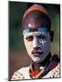 Karo Warrior in Traditional Body Paint, Ethiopia-Janis Miglavs-Mounted Photographic Print