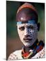 Karo Warrior in Traditional Body Paint, Ethiopia-Janis Miglavs-Mounted Photographic Print