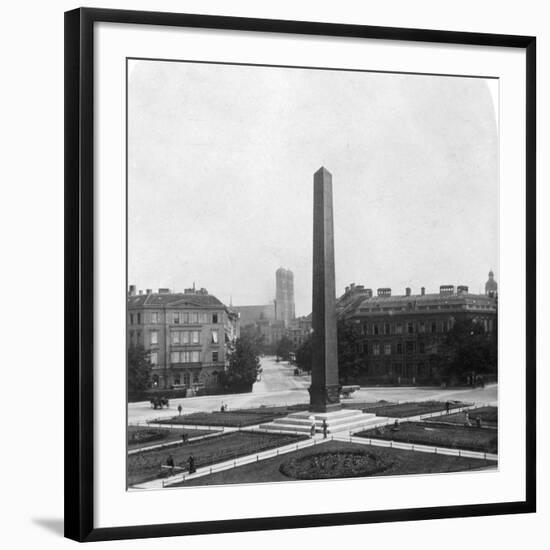 Karolinenplatz, Munich, Germany, C1900s-Wurthle & Sons-Framed Photographic Print