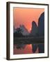 Karst Hills Along the River Bank, Li River, Yangshuo, Guangxi, China-Keren Su-Framed Photographic Print