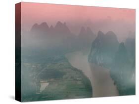 Karst Hills with Li River in Early Morning Mist, China-Keren Su-Stretched Canvas