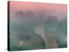 Karst Hills with Li River in Early Morning Mist, China-Keren Su-Stretched Canvas