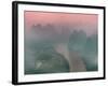 Karst Hills with Li River in Early Morning Mist, China-Keren Su-Framed Photographic Print