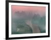 Karst Hills with Li River in Early Morning Mist, China-Keren Su-Framed Photographic Print