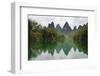 Karst hills with Longjiang River, Yizhou, Guangxi Province, China-Keren Su-Framed Photographic Print