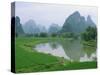 Karst Limestone Landscape Typical of the Region South of Guilin, Guangxi, Yangshuo, China-Robert Francis-Stretched Canvas