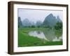 Karst Limestone Landscape Typical of the Region South of Guilin, Guangxi, Yangshuo, China-Robert Francis-Framed Photographic Print