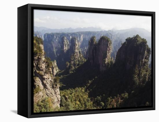 Karst Limestone Rock Formations at Zhangjiajie Forest Park, Wulingyuan Scenic Area, Hunan Province-Christian Kober-Framed Stretched Canvas