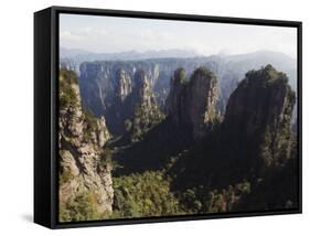 Karst Limestone Rock Formations at Zhangjiajie Forest Park, Wulingyuan Scenic Area, Hunan Province-Christian Kober-Framed Stretched Canvas