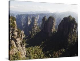 Karst Limestone Rock Formations at Zhangjiajie Forest Park, Wulingyuan Scenic Area, Hunan Province-Christian Kober-Stretched Canvas