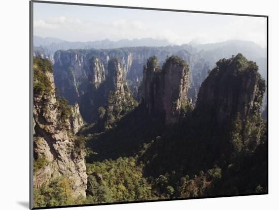 Karst Limestone Rock Formations at Zhangjiajie Forest Park, Wulingyuan Scenic Area, Hunan Province-Christian Kober-Mounted Photographic Print