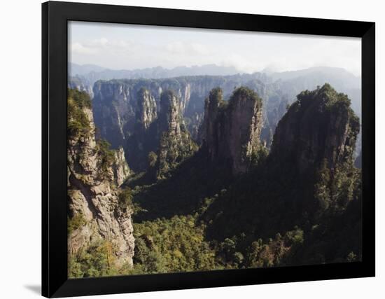 Karst Limestone Rock Formations at Zhangjiajie Forest Park, Wulingyuan Scenic Area, Hunan Province-Christian Kober-Framed Photographic Print