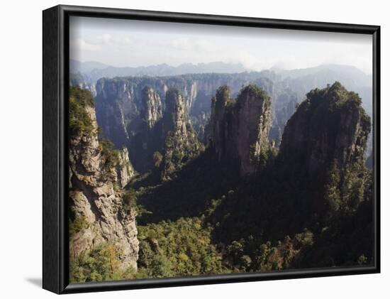 Karst Limestone Rock Formations at Zhangjiajie Forest Park, Wulingyuan Scenic Area, Hunan Province-Christian Kober-Framed Photographic Print