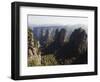 Karst Limestone Rock Formations at Zhangjiajie Forest Park, Wulingyuan Scenic Area, Hunan Province-Christian Kober-Framed Photographic Print