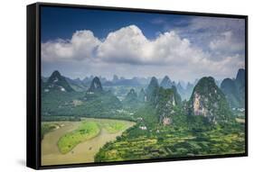 Karst Mountain Landscape in Xingping, Guangxi Province, China.-SeanPavonePhoto-Framed Stretched Canvas