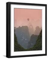Karst Mountain Landscape, View from Moon Hill, Yangshuo, Guilin, Guangxi Province, China-Michele Falzone-Framed Photographic Print