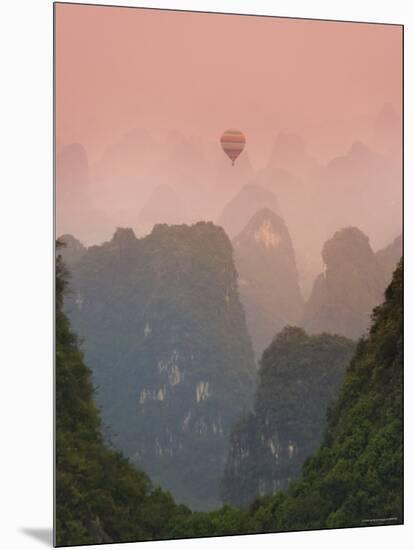 Karst Mountain Landscape, View from Moon Hill, Yangshuo, Guilin, Guangxi Province, China-Michele Falzone-Mounted Photographic Print