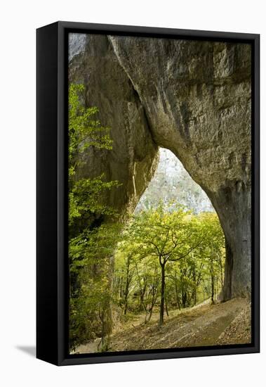 Karstic Rock Arch in the Korana Canjon, Plitvice Lakes National Park, Croatia, October 2008-Biancarelli-Framed Stretched Canvas