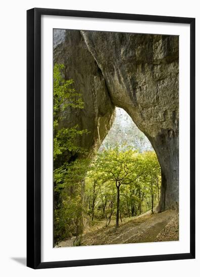 Karstic Rock Arch in the Korana Canjon, Plitvice Lakes National Park, Croatia, October 2008-Biancarelli-Framed Premium Photographic Print