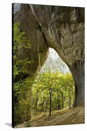 Karstic Rock Arch in the Korana Canjon, Plitvice Lakes National Park, Croatia, October 2008-Biancarelli-Stretched Canvas