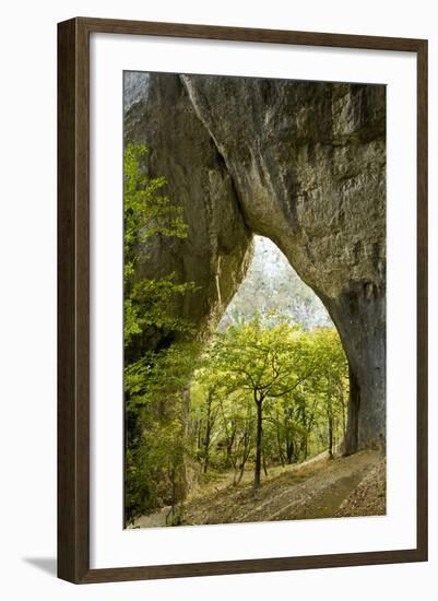 Karstic Rock Arch in the Korana Canjon, Plitvice Lakes National Park, Croatia, October 2008-Biancarelli-Framed Photographic Print