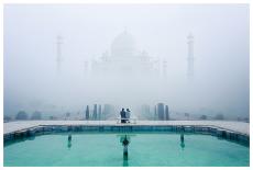 Misty Taj Mahal-Karthi KN Raveendiran-Mounted Art Print