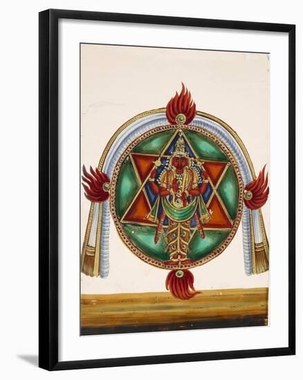 Karttikeya in the Centre of an Encircled Shatkona, from Thanjavur, India-null-Framed Giclee Print