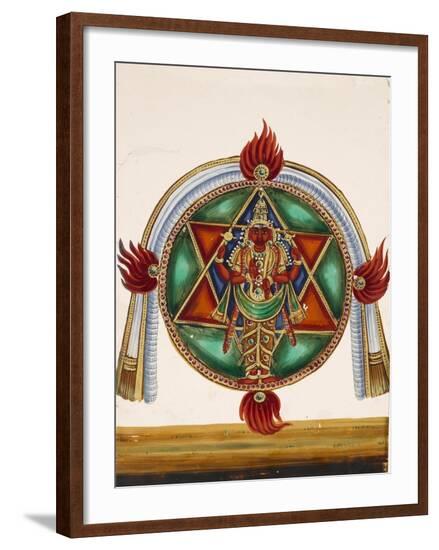 Karttikeya in the Centre of an Encircled Shatkona, from Thanjavur, India--Framed Giclee Print