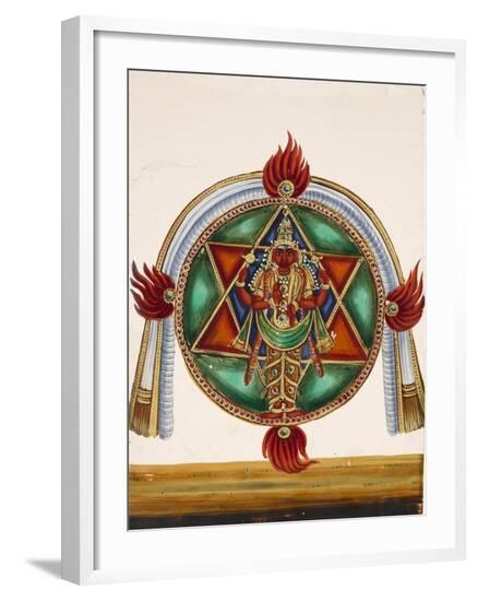 Karttikeya in the Centre of an Encircled Shatkona, from Thanjavur, India--Framed Giclee Print