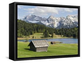 Karwendel Mountain Range, Mittenwald, Lake Wagenbruch, Bavaria-Martin Zwick-Framed Stretched Canvas