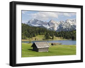 Karwendel Mountain Range, Mittenwald, Lake Wagenbruch, Bavaria-Martin Zwick-Framed Premium Photographic Print